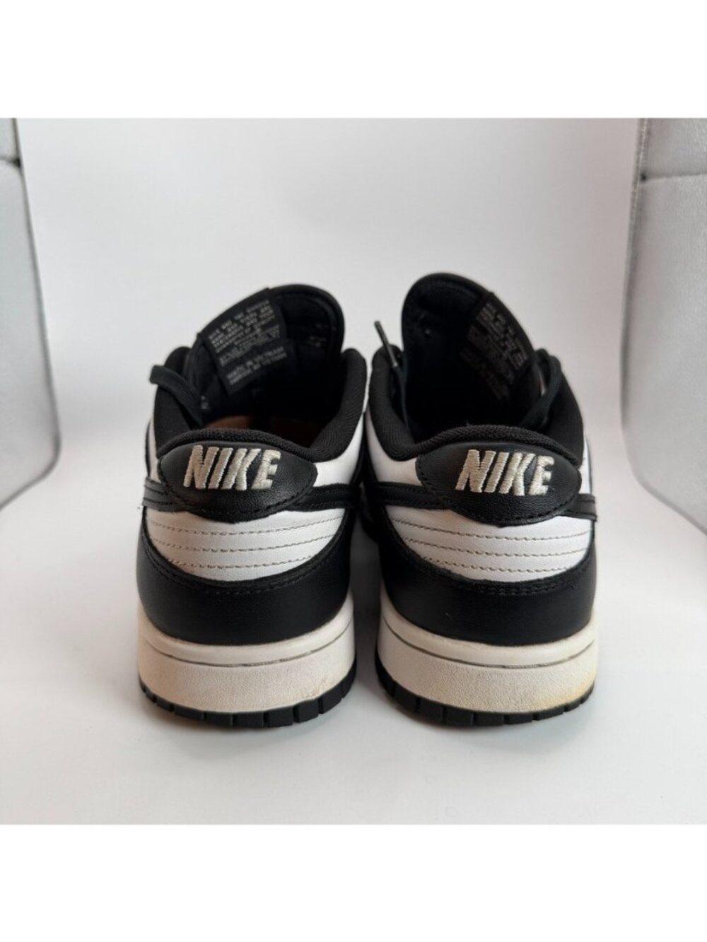 Nike Dunk Low Panda Shoes Mens Size 8 Black White Sneakers Leather DD1391-100 - Picture 6 of 11